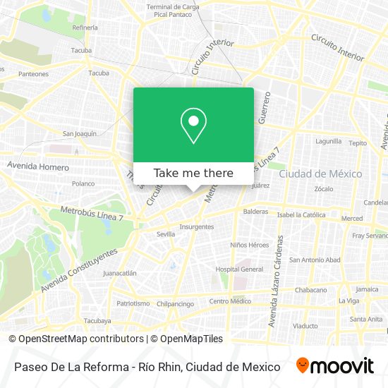 Paseo De La Reforma - Río Rhin map