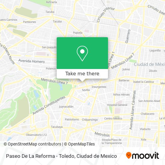 Mapa de Paseo De La Reforma - Toledo