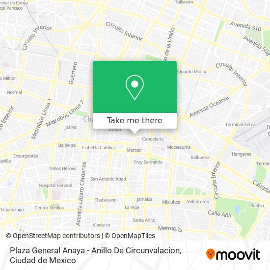 Plaza General Anaya - Anillo De Circunvalacion map