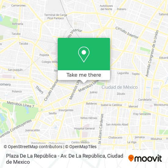 Mapa de Plaza De La República - Av. De La República