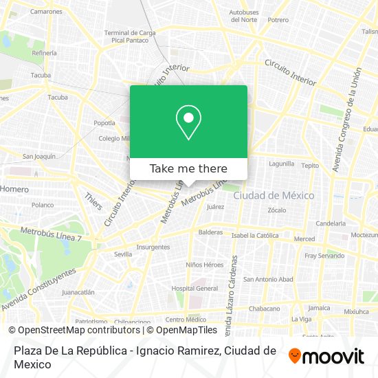 Mapa de Plaza De La República - Ignacio Ramirez