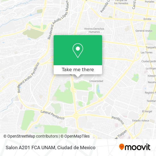 Salon A201 FCA UNAM map