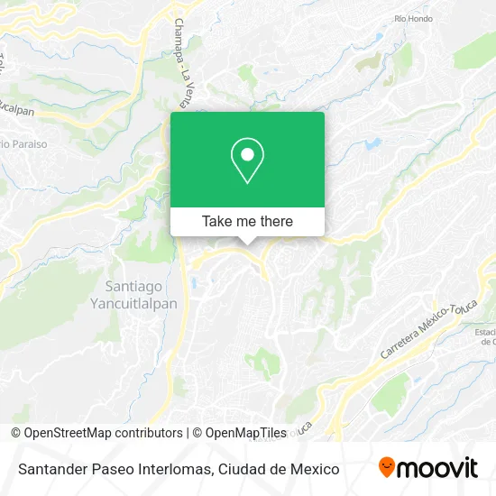 Santander Paseo Interlomas map