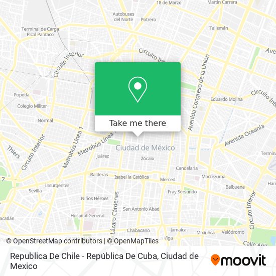 Republica De Chile - República De Cuba map