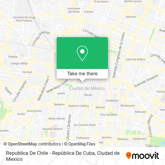 Republica De Chile - República De Cuba map