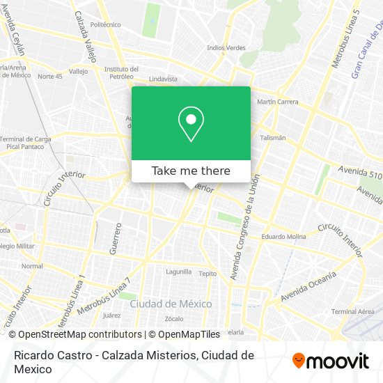 Mapa de Ricardo Castro - Calzada Misterios