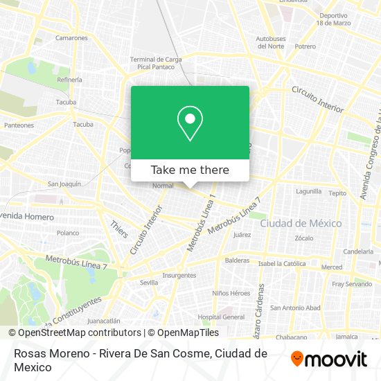 Mapa de Rosas Moreno - Rivera De San Cosme