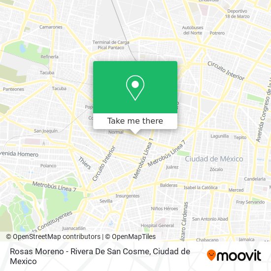 Rosas Moreno - Rivera De San Cosme map