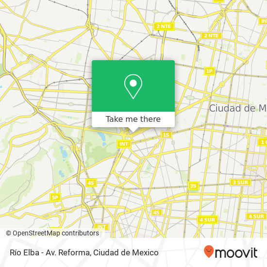 Río Elba - Av. Reforma map