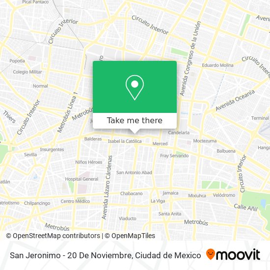 San Jeronimo - 20 De Noviembre map