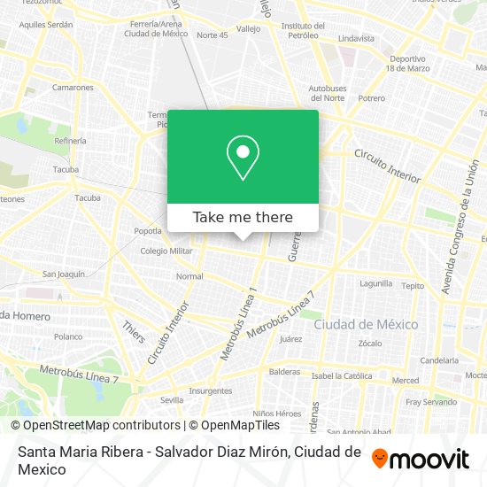 Santa Maria Ribera - Salvador Diaz Mirón map