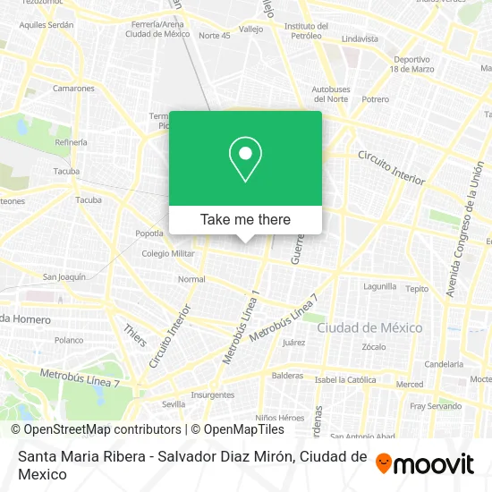 Santa Maria Ribera - Salvador Diaz Mirón map
