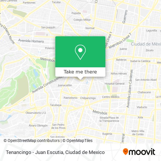 Tenancingo - Juan Escutia map