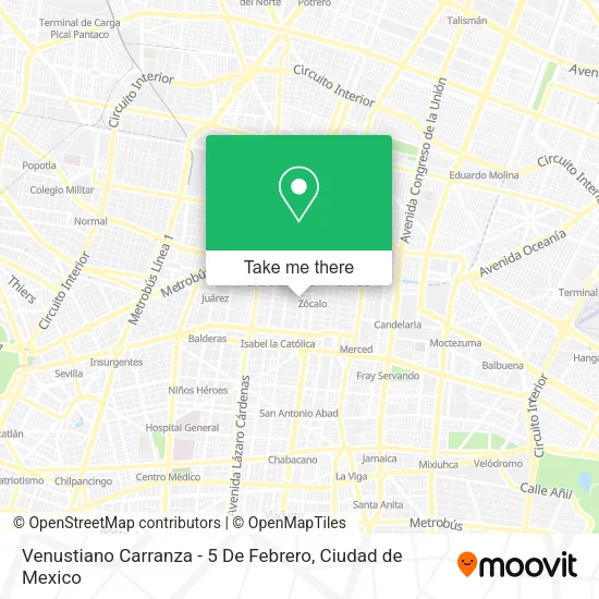 Venustiano Carranza - 5 De Febrero map