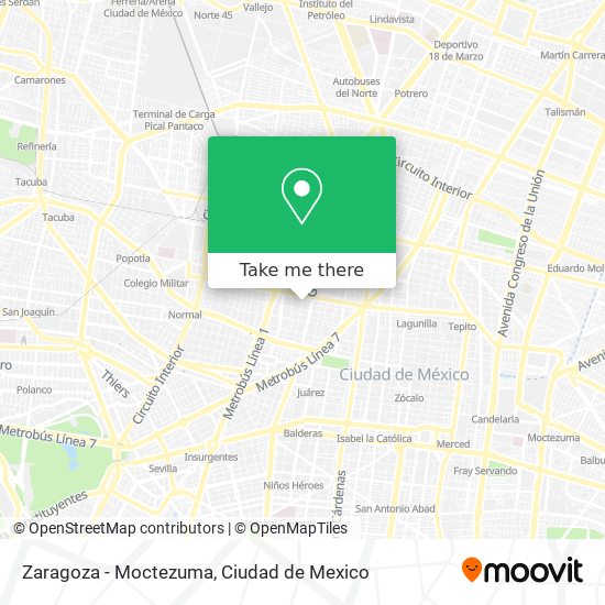 Mapa de Zaragoza - Moctezuma