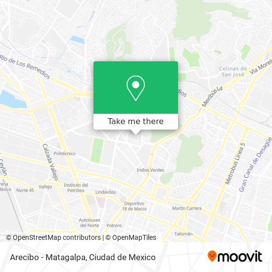 Arecibo - Matagalpa map