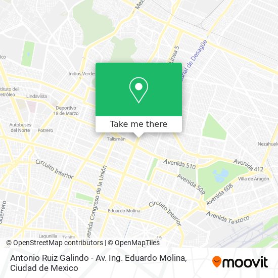 Antonio Ruiz Galindo - Av. Ing. Eduardo Molina map
