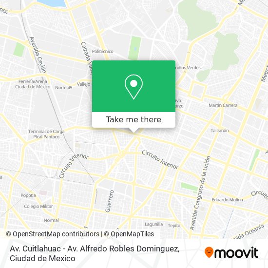 Mapa de Av. Cuitlahuac - Av. Alfredo Robles Dominguez