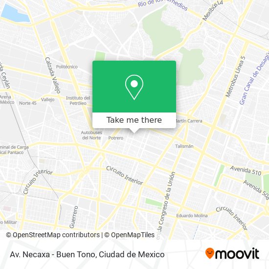 Av. Necaxa - Buen Tono map