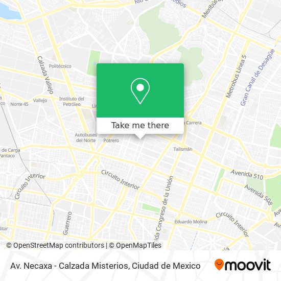 Mapa de Av. Necaxa - Calzada Misterios