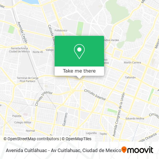 Mapa de Avenida Cuitláhuac - Av Cuitlahuac