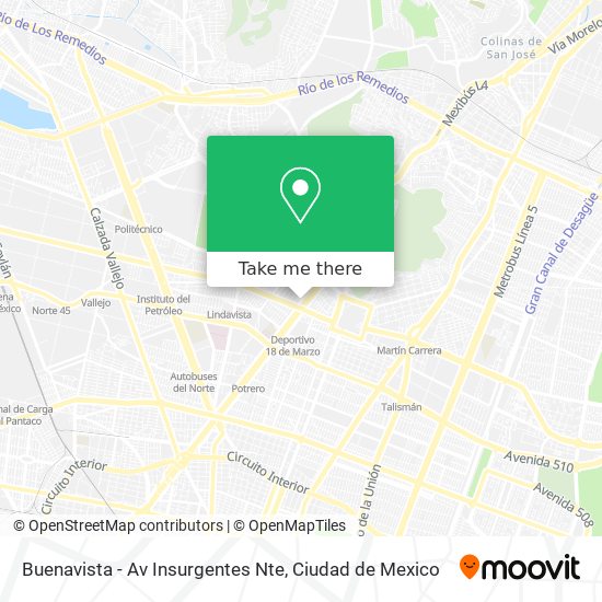 Buenavista - Av Insurgentes Nte map