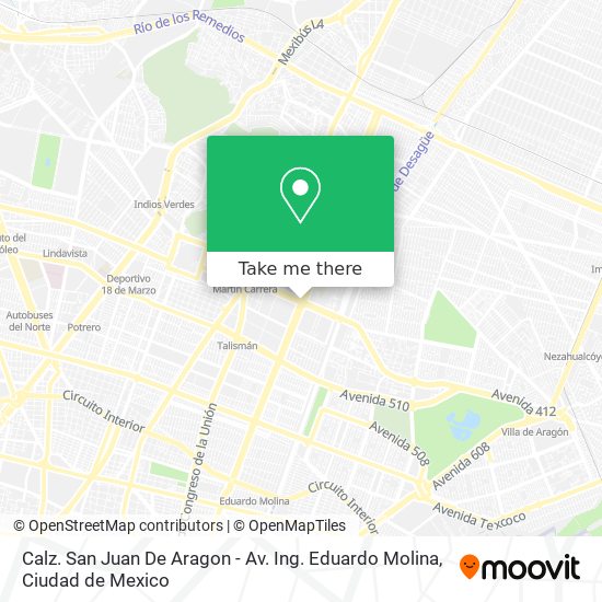 Mapa de Calz. San Juan De Aragon - Av. Ing. Eduardo Molina