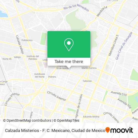 Mapa de Calzada Misterios - F: C: Mexicano