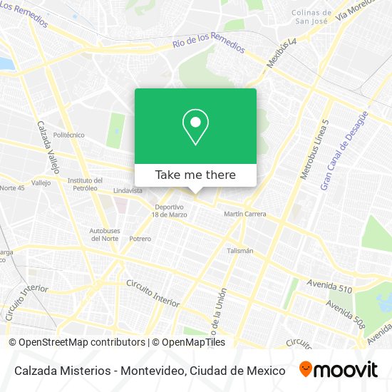 Calzada Misterios - Montevideo map