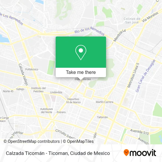 Mapa de Calzada Ticomán - Ticoman