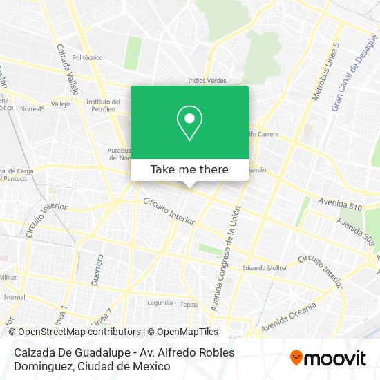 Mapa de Calzada De Guadalupe - Av. Alfredo Robles Dominguez