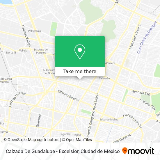 Calzada De Guadalupe - Excelsior map