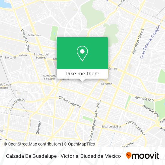 Mapa de Calzada De Guadalupe - Victoria