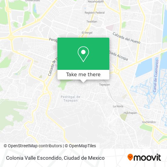 Mapa de Colonia Valle Escondido
