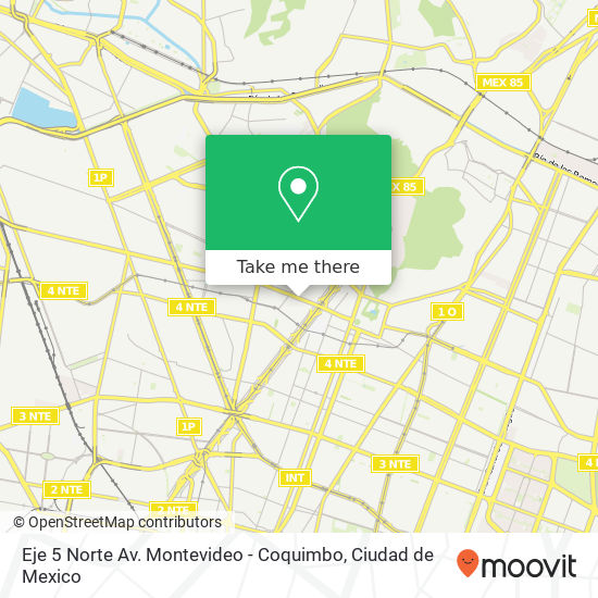 Mapa de Eje 5 Norte Av. Montevideo - Coquimbo