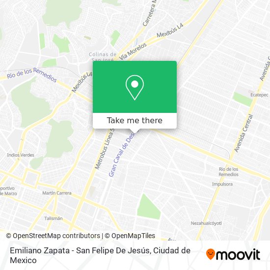 Emiliano Zapata - San Felipe De Jesús map