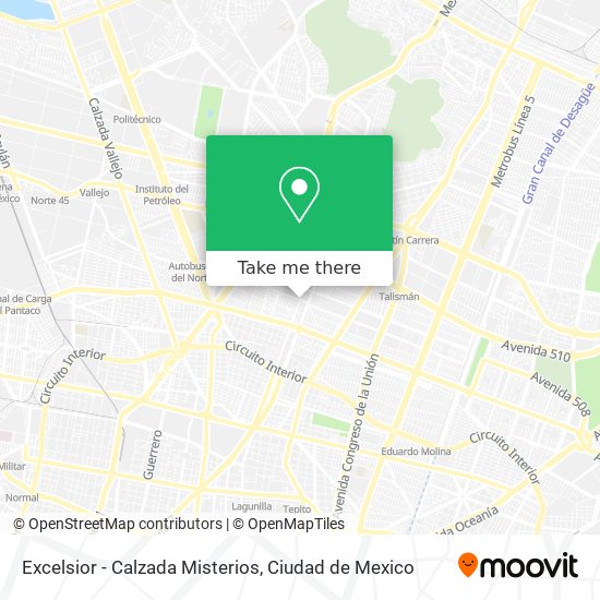 Excelsior - Calzada Misterios map