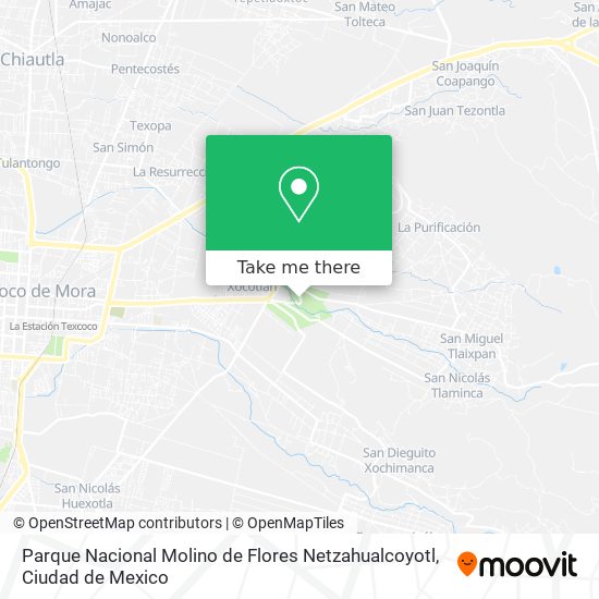 Mapa de Parque Nacional Molino de Flores Netzahualcoyotl
