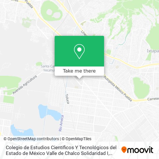 Mapa de Colegio de Estudios Científicos Y Tecnológicos del Estado de México Valle de Chalco Solidaridad I