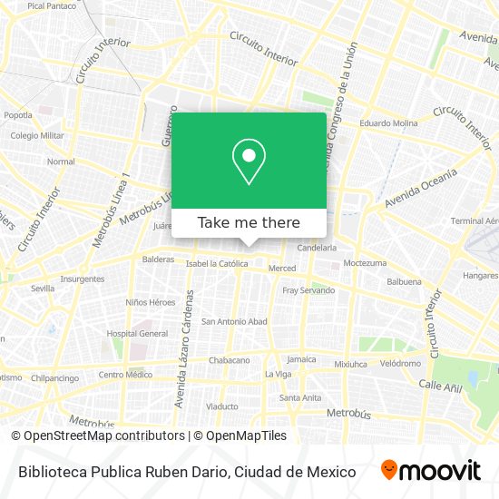 Biblioteca Publica Ruben Dario map