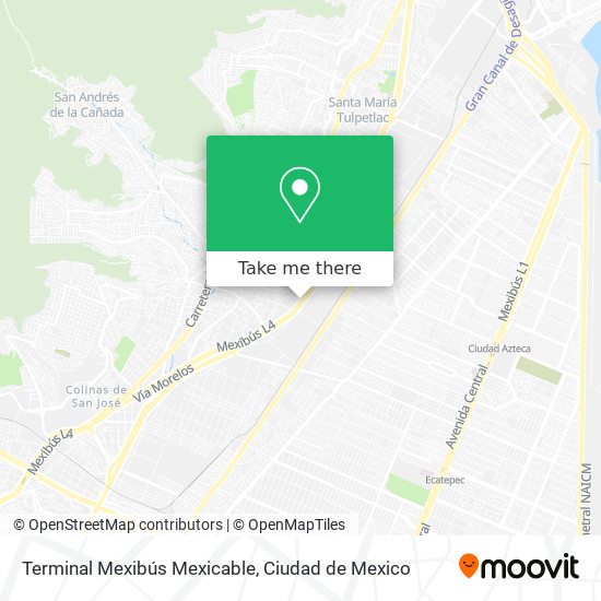 Terminal Mexibús Mexicable map
