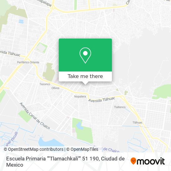 Mapa de Escuela Primaria ""Tlamachkali"" 51 190