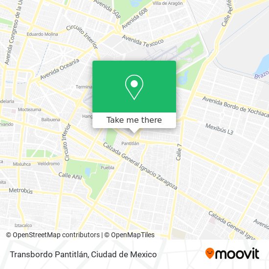 Transbordo Pantitlán map