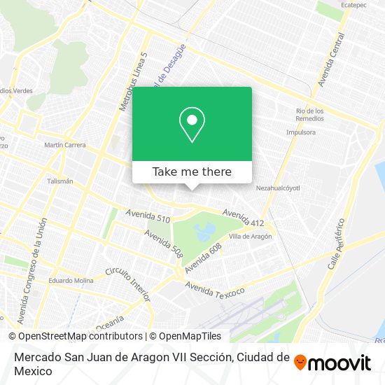 Mercado San Juan de Aragon VII Sección map