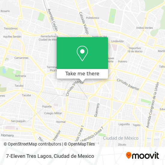 Mapa de 7-Eleven Tres Lagos