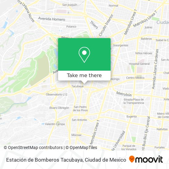 Mapa de Estación de Bomberos Tacubaya