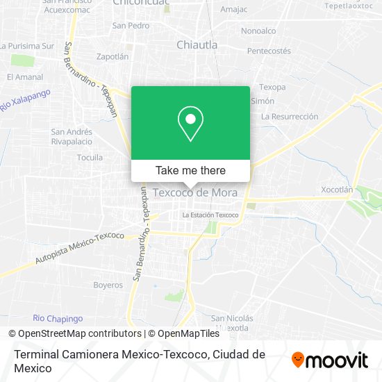Terminal Camionera Mexico-Texcoco map