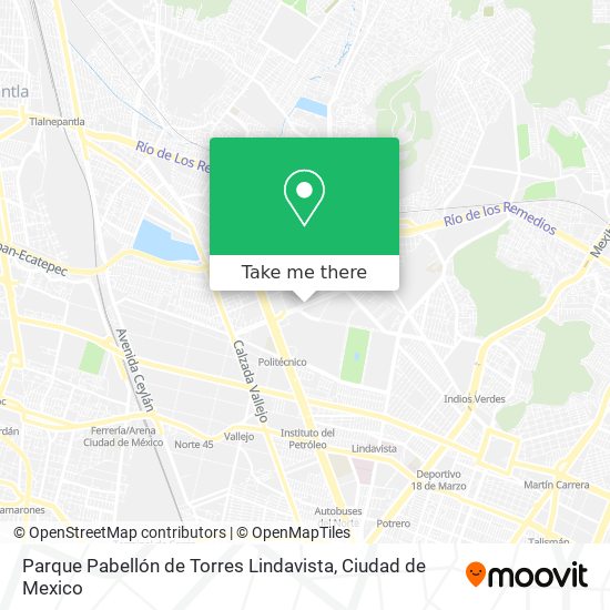 Mapa de Parque Pabellón de Torres Lindavista