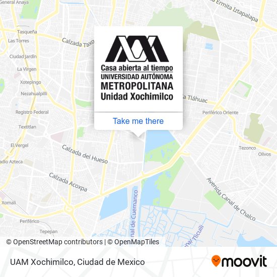 Mapa de UAM Xochimilco