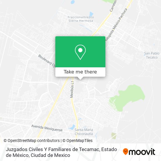 Mapa de Juzgados Civiles Y Familiares de Tecamac, Estado de México